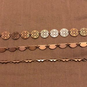 Pack of three gold chokers